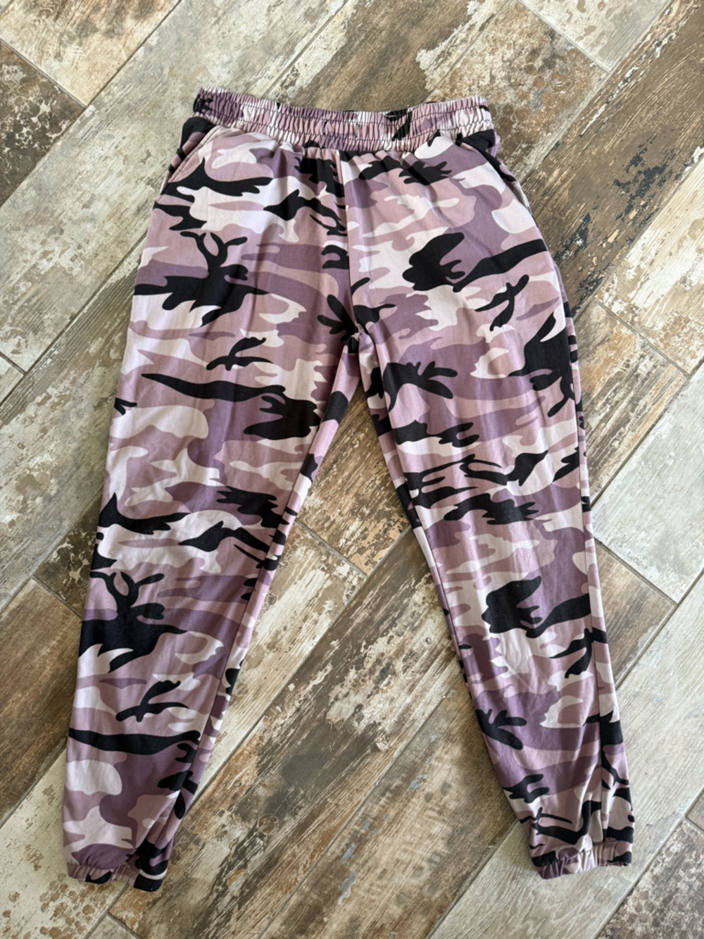 Women’s Hot Kiss lavender Camo Jogger Pants - Elastic Waist & Ankles